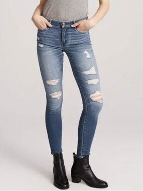 Abercrombie & Fitch Y2K Harper Low Rise Super Skinny Distressed Jeans 29 8 8R